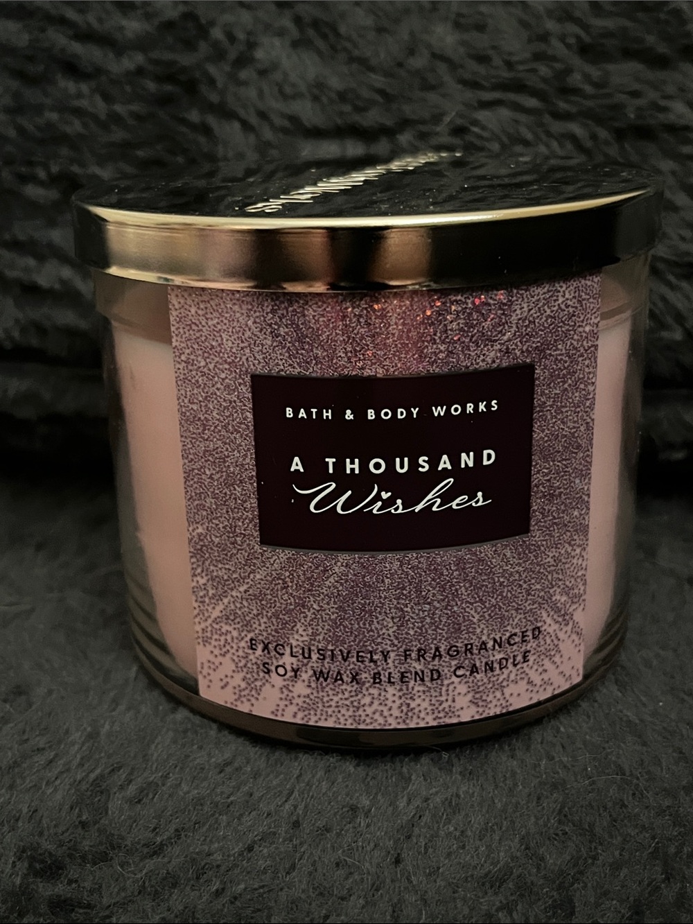 Bath & Body Works A Thousand Wishes Candle - Light Pink with Rose Gold Lid